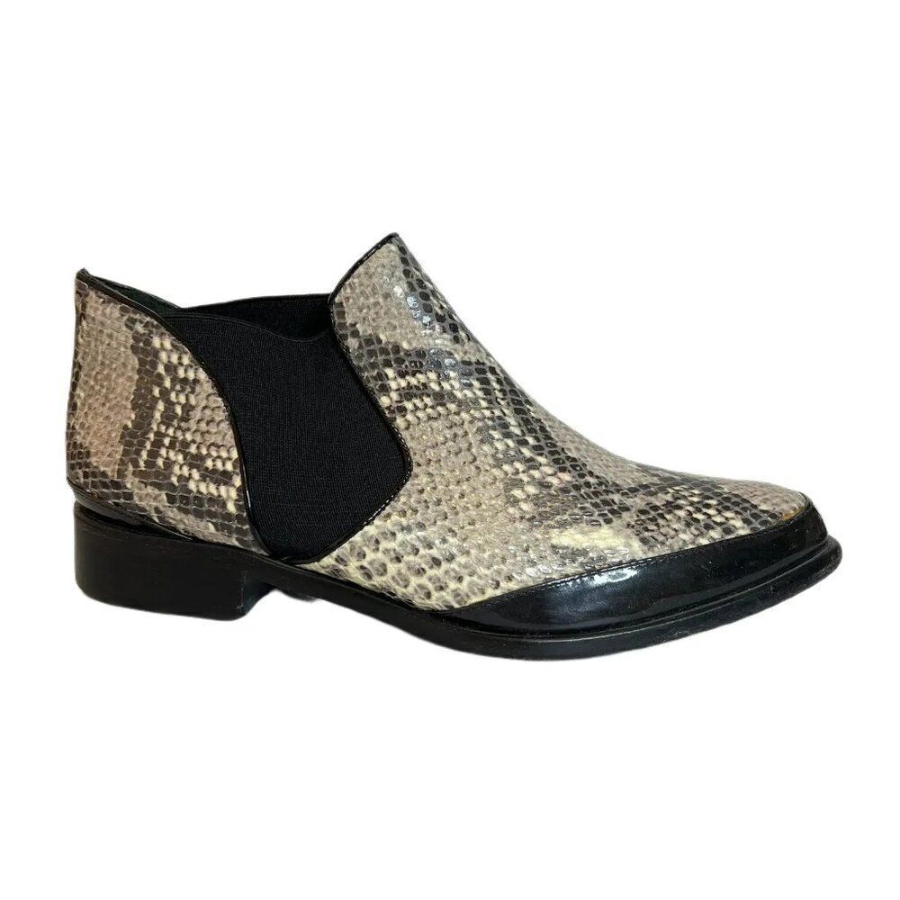 Pour la Victoire Snake Print Chelsea Ankle Boots